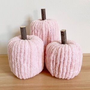 Light Pink Pumpkin Handmade Fall Decor Set of 3